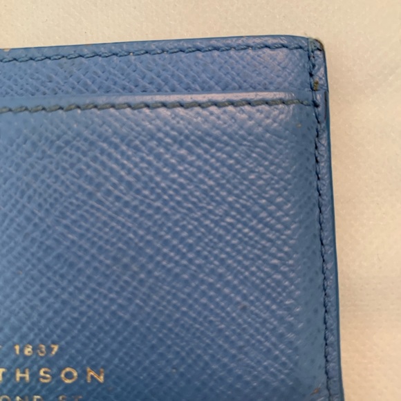 Smythson Flat Card Holder in Panama (blue), used in very good condition - Picture 4 of 8
